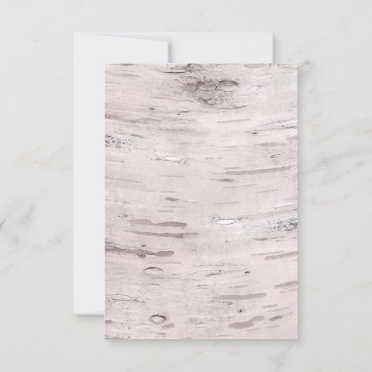 Birch Tree & Carved Heart Rustic Wedding RSVP Karte (Rückseite)