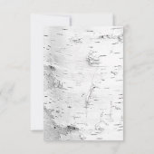 Birch Tree Carved Hearts QR code Wedding RSVP Karte (Rückseite)