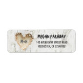 Birch Tree Carved Herz Rustikal (Vorne)