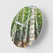 Birch Tree Clock Runde Wanduhr (Winkel)
