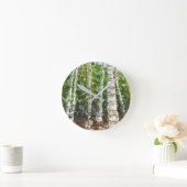 Birch Tree Clock Runde Wanduhr (Zuhause)