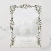 Birch Tree Forest Chuppah Wedding Folieneinladung (Vorderseite)