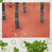 Birch Tree Forest Geschirrtuch (Gefaltet)