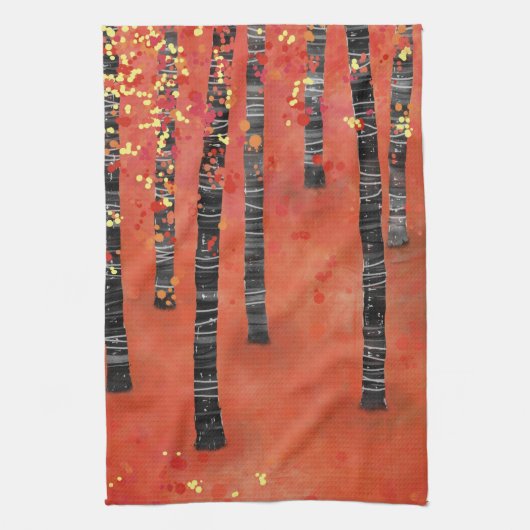 Birch Tree Forest Geschirrtuch (Vertikal)