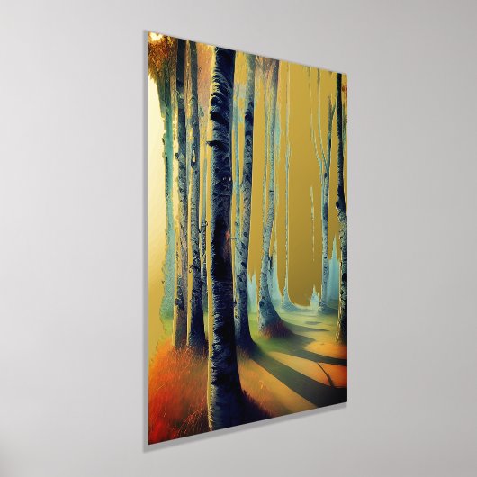 Birch Tree Forest in Daylight Foliendrucke (Ablage )