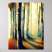 Birch Tree Forest in Daylight Foliendrucke (Vorderseite)