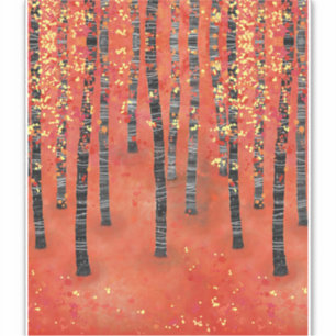 Birch Tree Forest Landschaft Aufkleber
