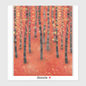 Birch Tree Forest Landschaft Aufkleber (Blatt)