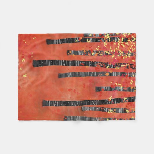 Birch Tree Forest Landschaft Fleecedecke (Vorderseite (Horizontal))