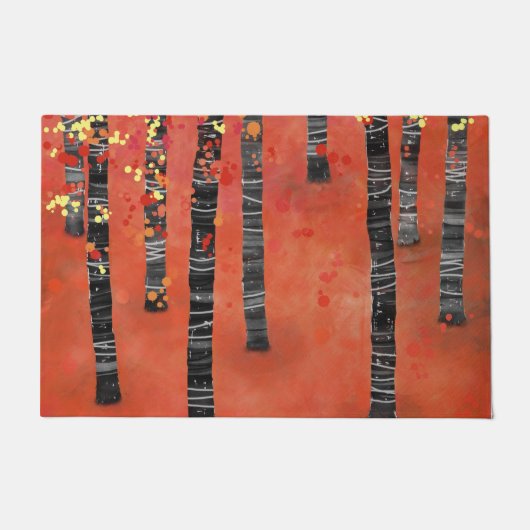 Birch Tree Forest Landschaft Fußmatte (Vorderseite)