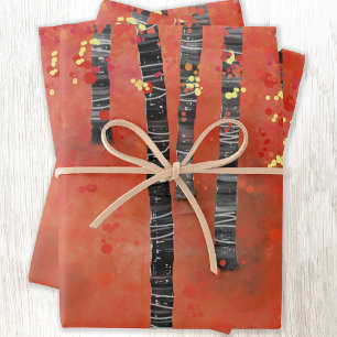 Birch Tree Forest Landschaft Geschenkpapier Set