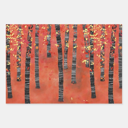 Birch Tree Forest Landschaft Geschenkpapier Set (Vorderseite 3)