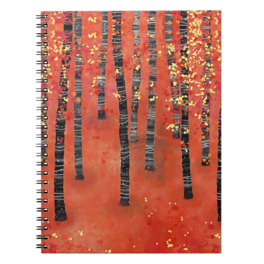 Birch Tree Forest Landschaft Notizblock (Vorderseite)