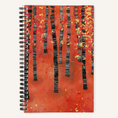 Birch Tree Forest Landschaft Notizblock (Vorderseite)