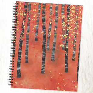 Birch Tree Forest Landschaft Notizblock
