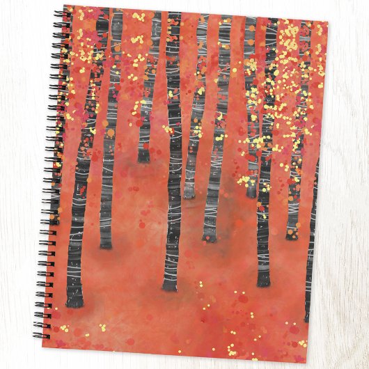 Birch Tree Forest Landschaft Notizblock