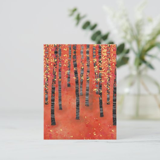 Birch Tree Forest Landschaft Postkarte (Stehend Vorderseite)