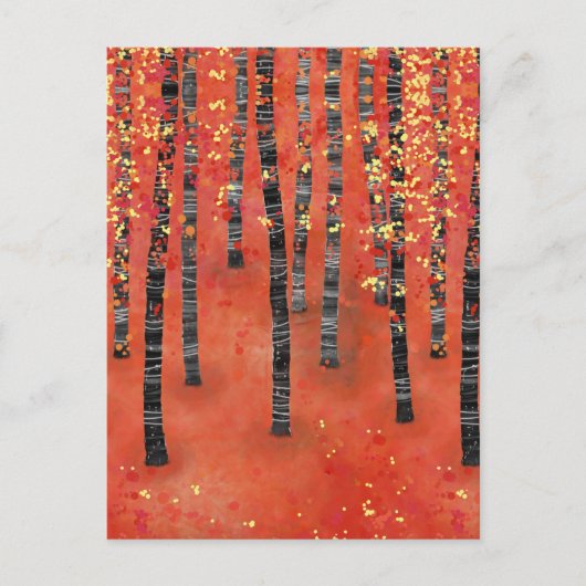Birch Tree Forest Landschaft Postkarte (Vorderseite)