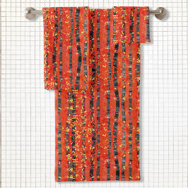 Birch Tree Forest Landschaftsbild Malerei Badetuch Badhandtuch Set