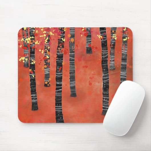 Birch Tree Forest Mousepad (Mit Mouse)