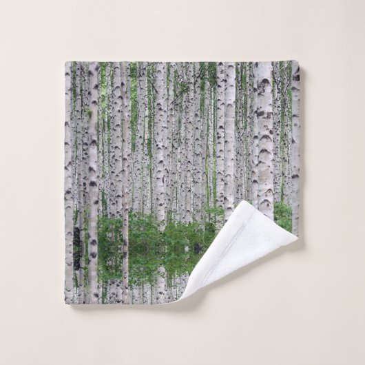 Birch Tree Forest Nature Badhandtuch Set (Waschlappen)