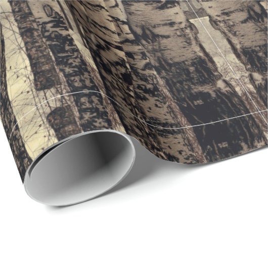 Birch Tree Forest Nature Geschenkpapier (Rolleneckpunkt)