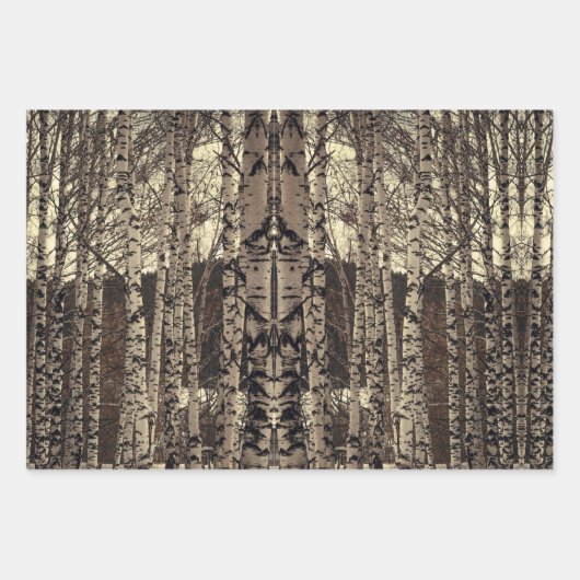 Birch Tree Forest Nature Geschenkpapier Set (Vorderseite)
