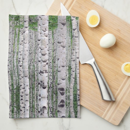 Birch Tree Forest Nature Geschirrtuch (Viertel Falte)