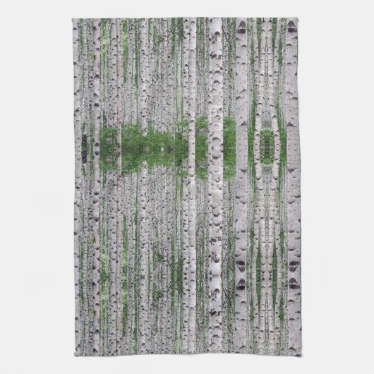 Birch Tree Forest Nature Geschirrtuch (Vertikal)