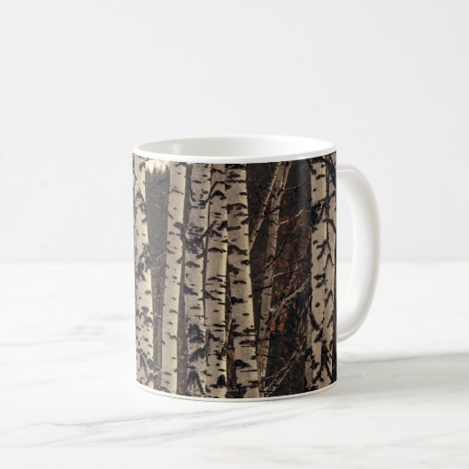 Birch Tree Forest Nature Kaffeetasse (VorderseiteRechts)
