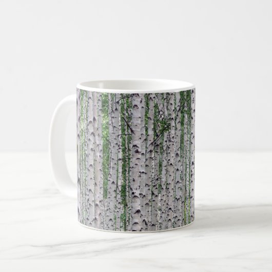 Birch Tree Forest Nature Kaffeetasse (Vorderseite Links)
