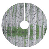 Birch Tree Forest Nature Polyester Weihnachtsbaumdecke (Vorderseite)