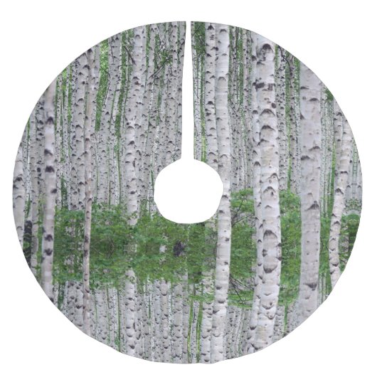 Birch Tree Forest Nature Polyester Weihnachtsbaumdecke (Vorderseite)