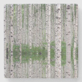 Birch Tree Forest Nature Steinuntersetzer (Vorderseite)