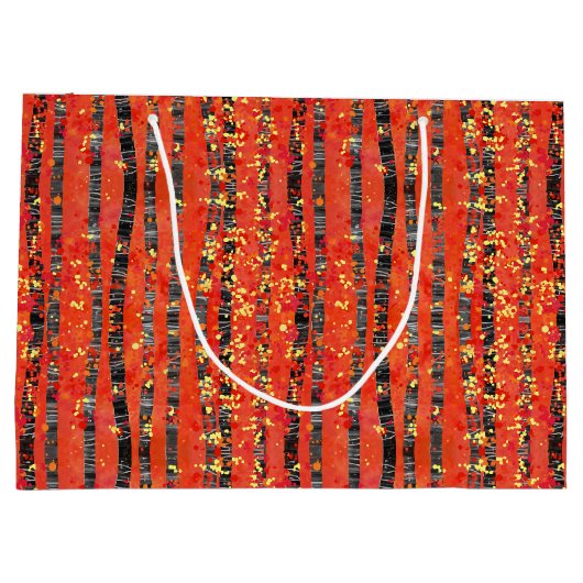 Birch Tree Forest Pattern Große Geschenktüte (Rückseite)