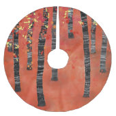 Birch Tree Forest Polyester Weihnachtsbaumdecke (Vorderseite)