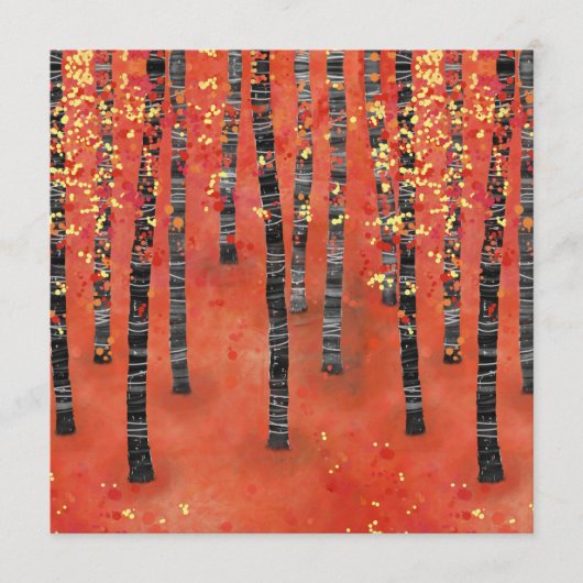 Birch Tree Forest Red Hinweiskarte (Vorderseite)