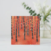 Birch Tree Forest Red Hinweiskarte (Stehend Vorderseite)