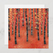 Birch Tree Forest Red Hinweiskarte (Vorne/Hinten)