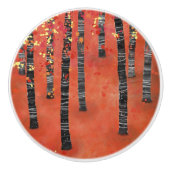 Birch Tree Forest Red Keramikknauf (Vorderseite)