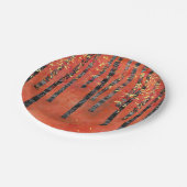 Birch Tree Forest Red Pappteller (Schrägansicht)