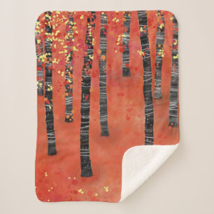 Birch Tree Forest Red Sherpadecke