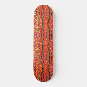 Birch Tree Forest Red Skateboard