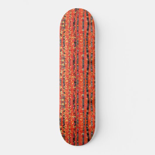 Birch Tree Forest Red Skateboard (Vorderseite)