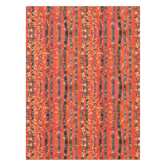 Birch Tree Forest Red Tischdecke (Vorderseite)