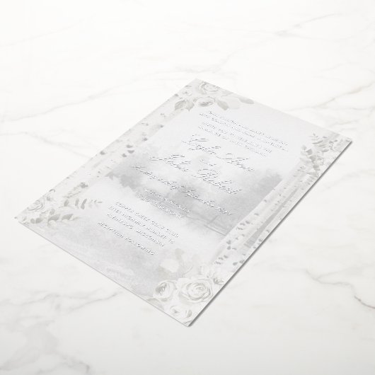 Birch Tree Forest Wedding Folieneinladung (Gedreht)