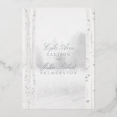 Birch Tree Forest Wedding Folieneinladung (Rückseite)