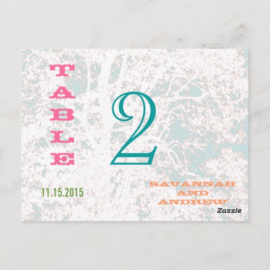 Birch Tree Forest Wedding Tischnummer (Rückseite)