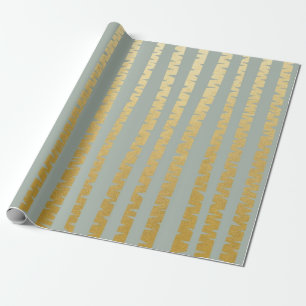Birch Tree Golden Gray Blue Vip Streifen Geschenkpapier
