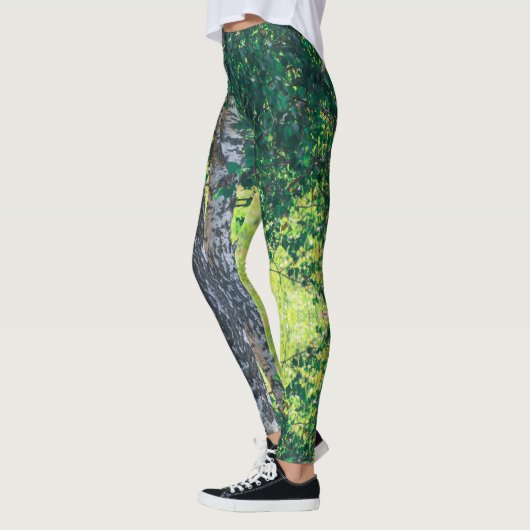 Birch Tree Green Blätter Leggings (Links)